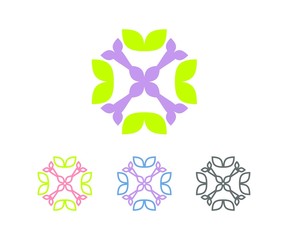 abstract leave natural elegant illustration logo