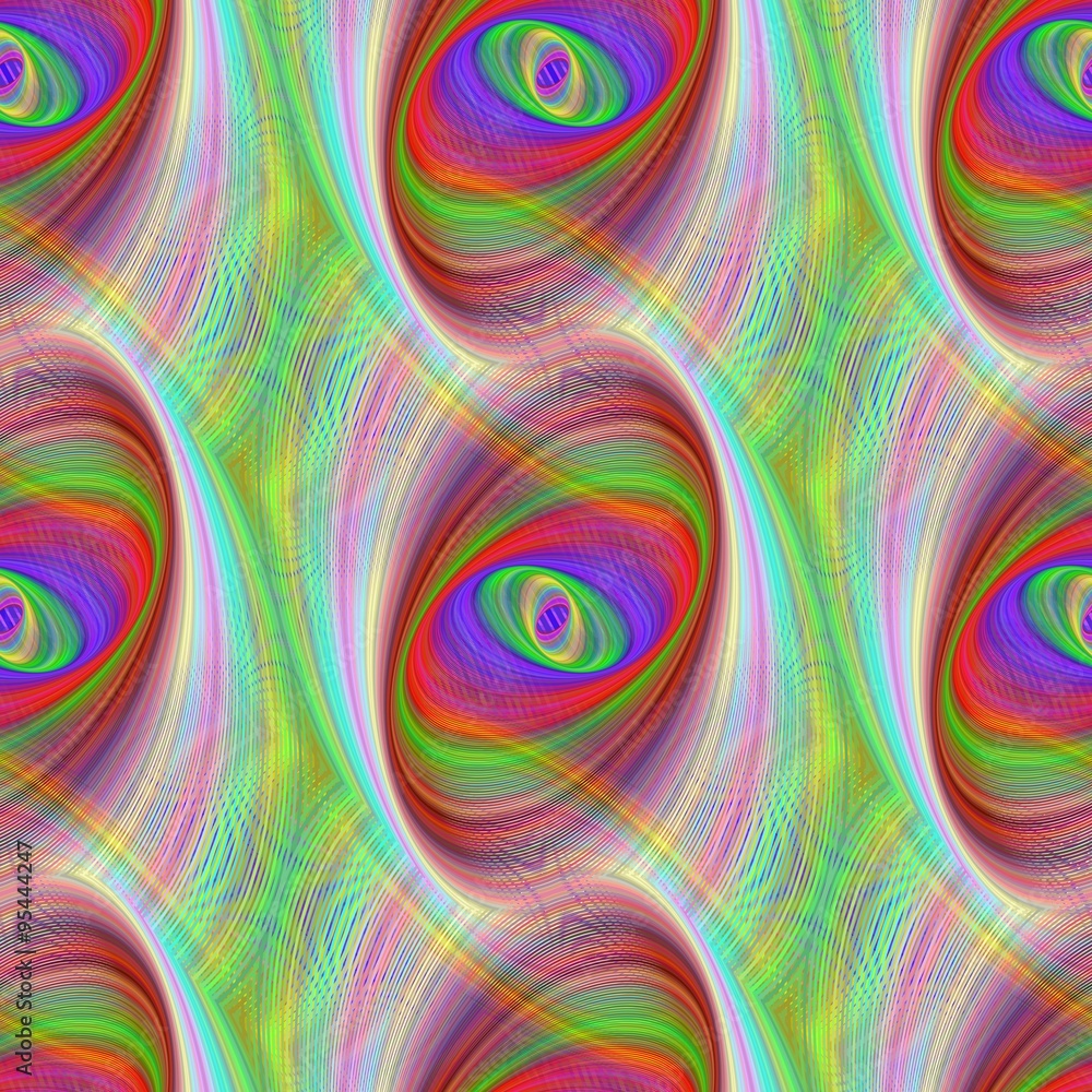 Poster seamless colorful ellipse fractal pattern background