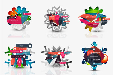 Obraz na płótnie Canvas Set of snowflake icons with text labels. Christmas tags concept for your message