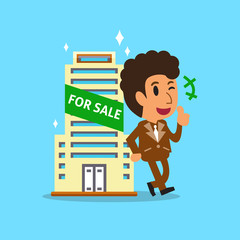 Real estate broker agent and building for sale