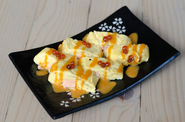 japanese egg sushi, Fried egg roll Tamagoyaki