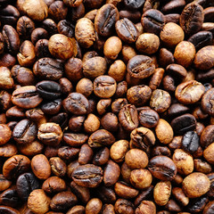 Close up of coffee beans background 