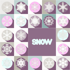 stock christmas sguare info graphic with icon snowflakes. info