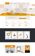 Website Design in Flat Style. Vector Eps 10