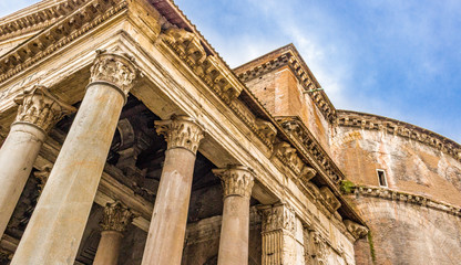 Architectural details of Pantheon in Rome