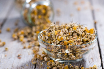 Heap of dried Camomile