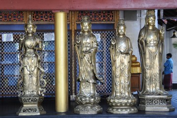  Set of Buddha statues and small stupas in Gangaramaya temple