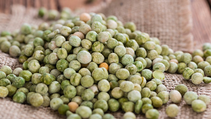 Heap of dried green Peas