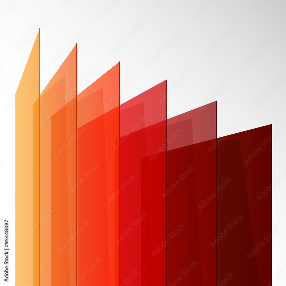 Poster Perspective colorful abstract rectangles on white background