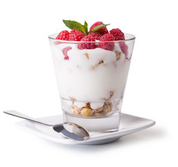 yogurt with muesli and berries