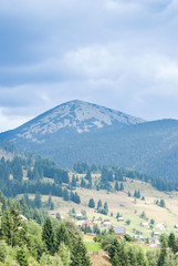 Panorama of the Ukraine Mountains - Karpaty in summer