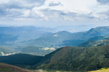 Fototapeta na wymiar Ukraine Carpathian mountain summer panoramic landscape