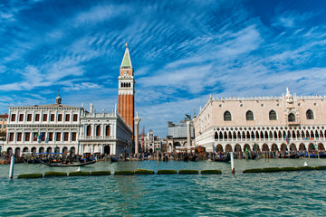 Fototapeta na wymiar View of St Marks Square and Campanile in Venice