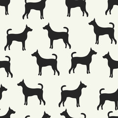 Animal seamless pattern of dog silhouettes