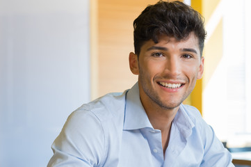 Happy man smiling