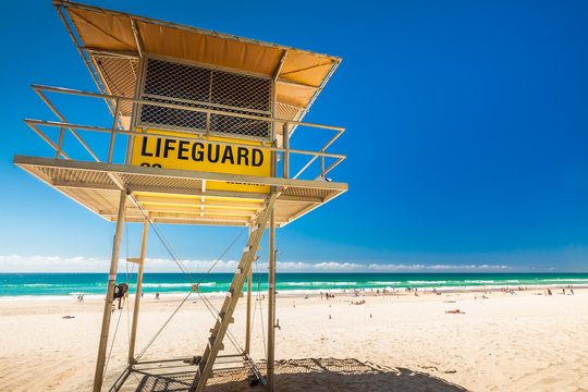 Lifeguard Patrol Tower On The Gold Coast, Australia