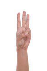 hands show the number three