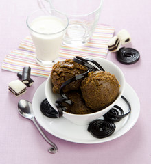 Ice cream with liquorice candy