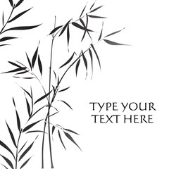 Bamboo branches outlined in black