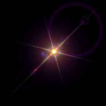 Sparkling Star With Light Diffraction