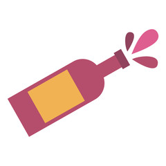 Champagne bottle flat icon