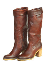 female brown leather shoes