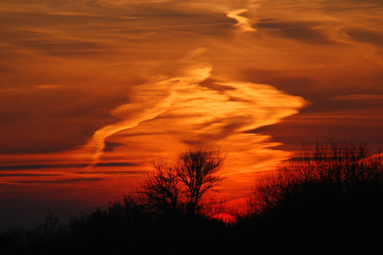 Fototapeta Zachód słońca, chmury