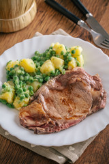 Beef steak with mixed vegetables