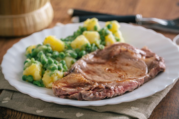 Beef steak with mixed vegetables