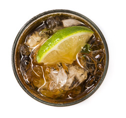 Fresh made Cuba Libre (isolated on white)