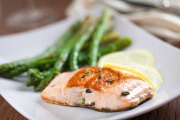 Fillet of Salmon with Asparagus