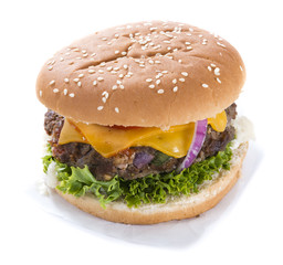 Homemade Burger isolated on white