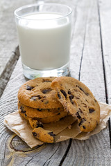 Chocolate chip cookies on white plate