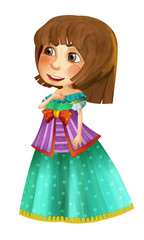 Fairytale cartoon character - princess - illustration for the children