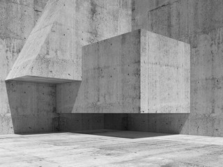Abstract concrete interior fragment, 3d render