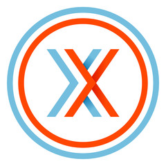 Obraz premium X letter design template. This letters can be used for a sports team or blue white and red flag of the country.