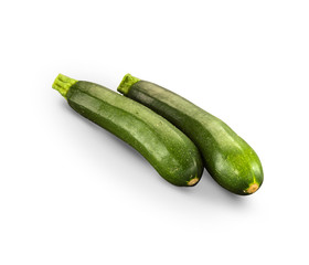 Two Organic green Courgettes