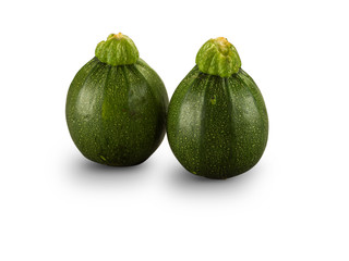Two Organic Green Round Courgettes