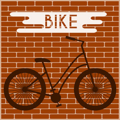 Fototapeta na wymiar Bicycle Graffiti on Brick Wall