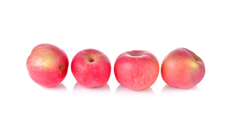 Red ripe apple on white background