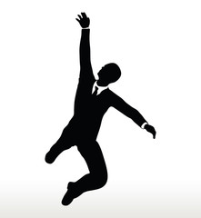 silhouette of businessman hanging