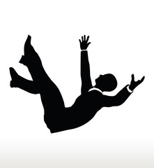 silhouette of businessman falling