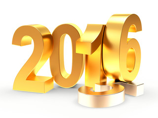2016 New Year concept. 2015 changed to 2016 isolated on white background 