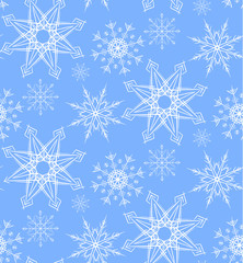 Naklejka na ściany i meble Seamless pattern with doodle snowflakes for your creativity