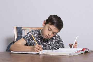 Young Boy Doing His Homework