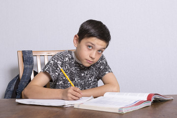 Young Boy Doing His Homework