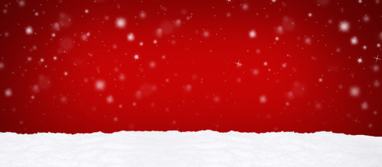 Roter Hintergrund mit Schnee