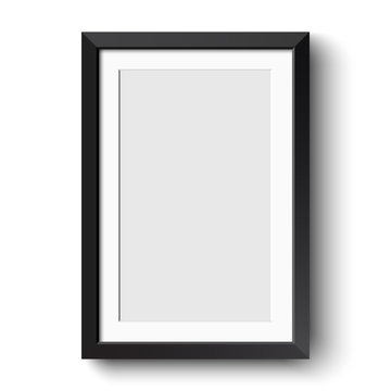 Realistic picture frame isolated on white background. 