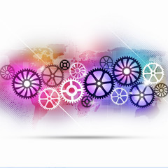 Technology Gears Multicolor Background
