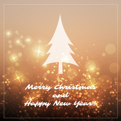 New Year And Christmas Card With A Sparkling Blurred Background